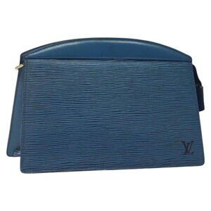 LOUIS VUITTON Epi Trousse Crete Pouch Blue M48405 LV Auth